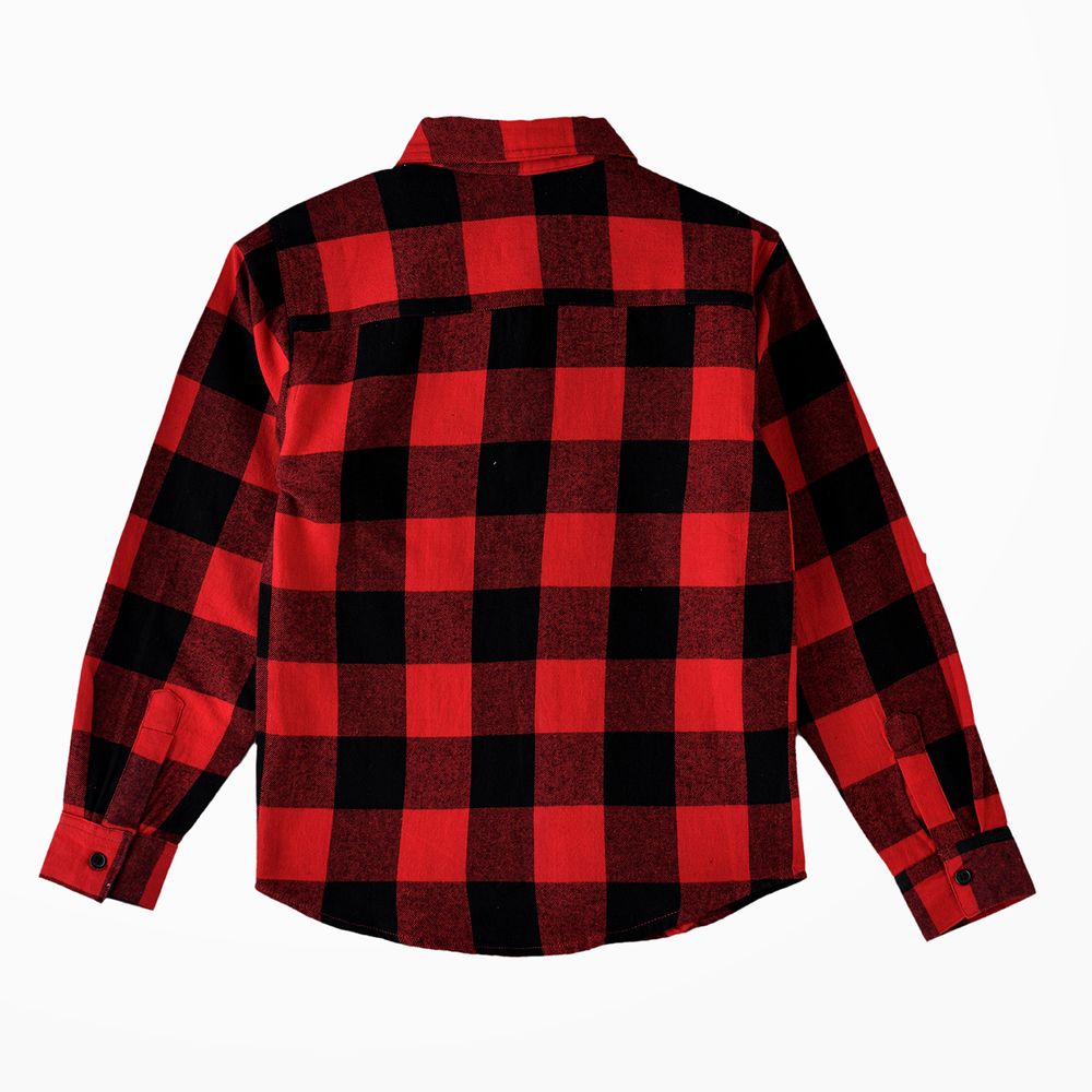 Jam - Boys' Long Sleeves Checkered Shirt - Red/Black