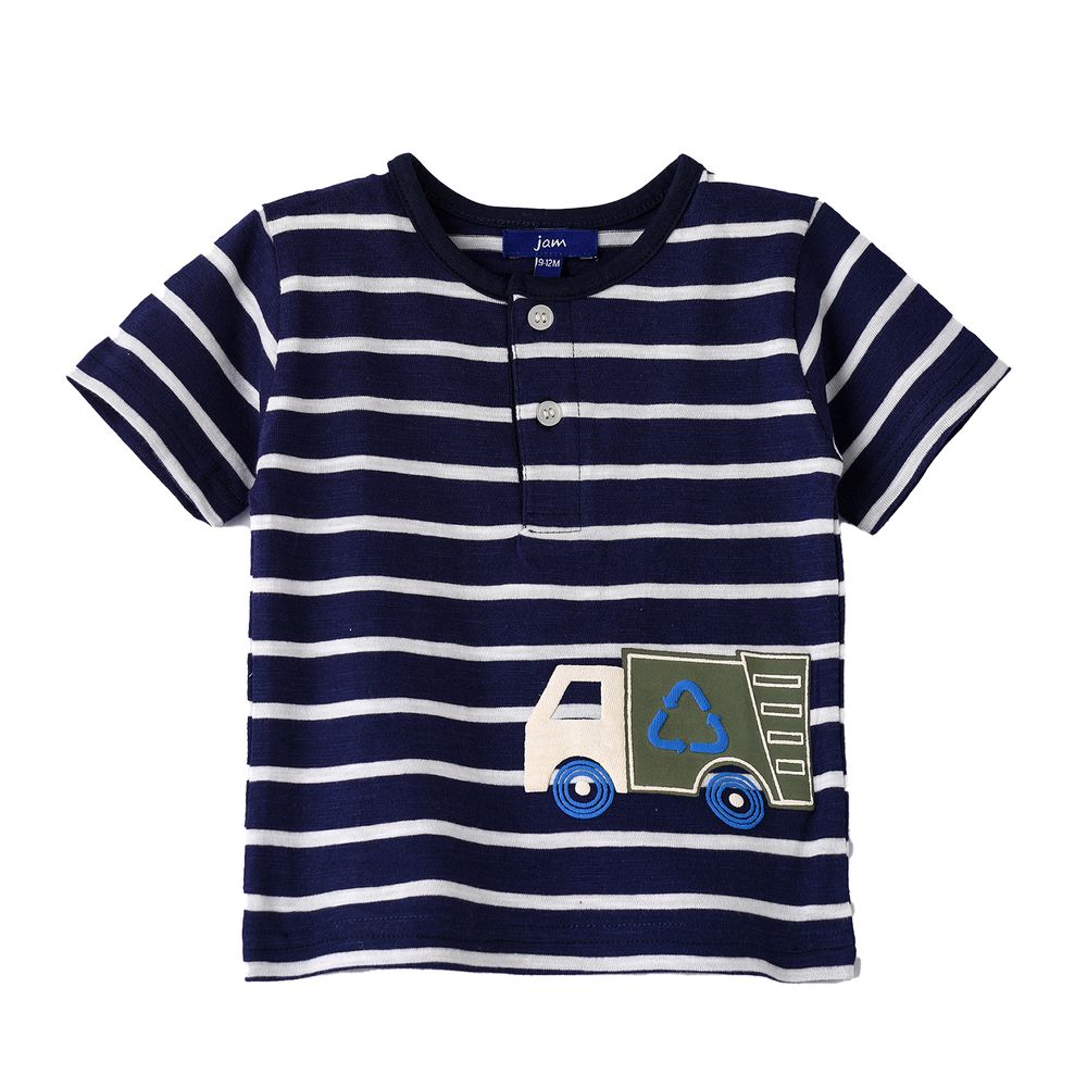 جام - تيشيرت قطني مورد للبنات - أزرق مائي