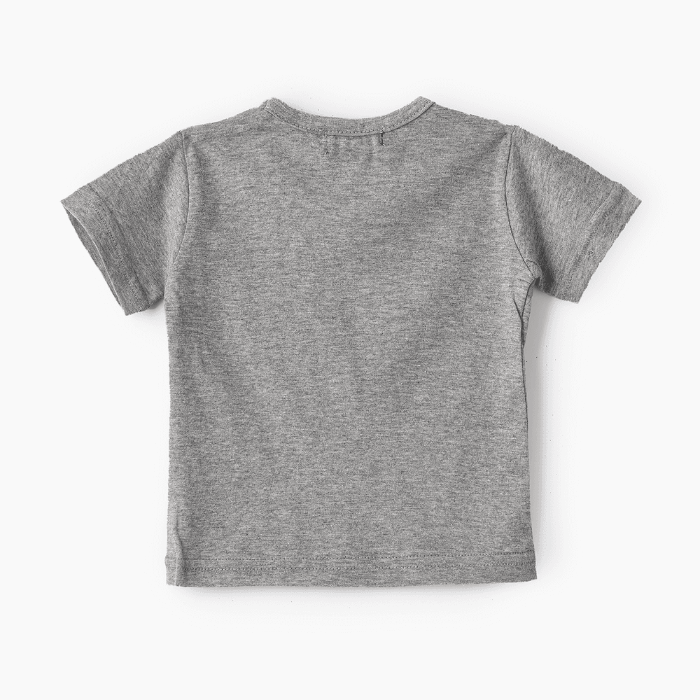 جام - تي شيرت جرافيكي قطني محبوك للأولاد الرضع - رمادي