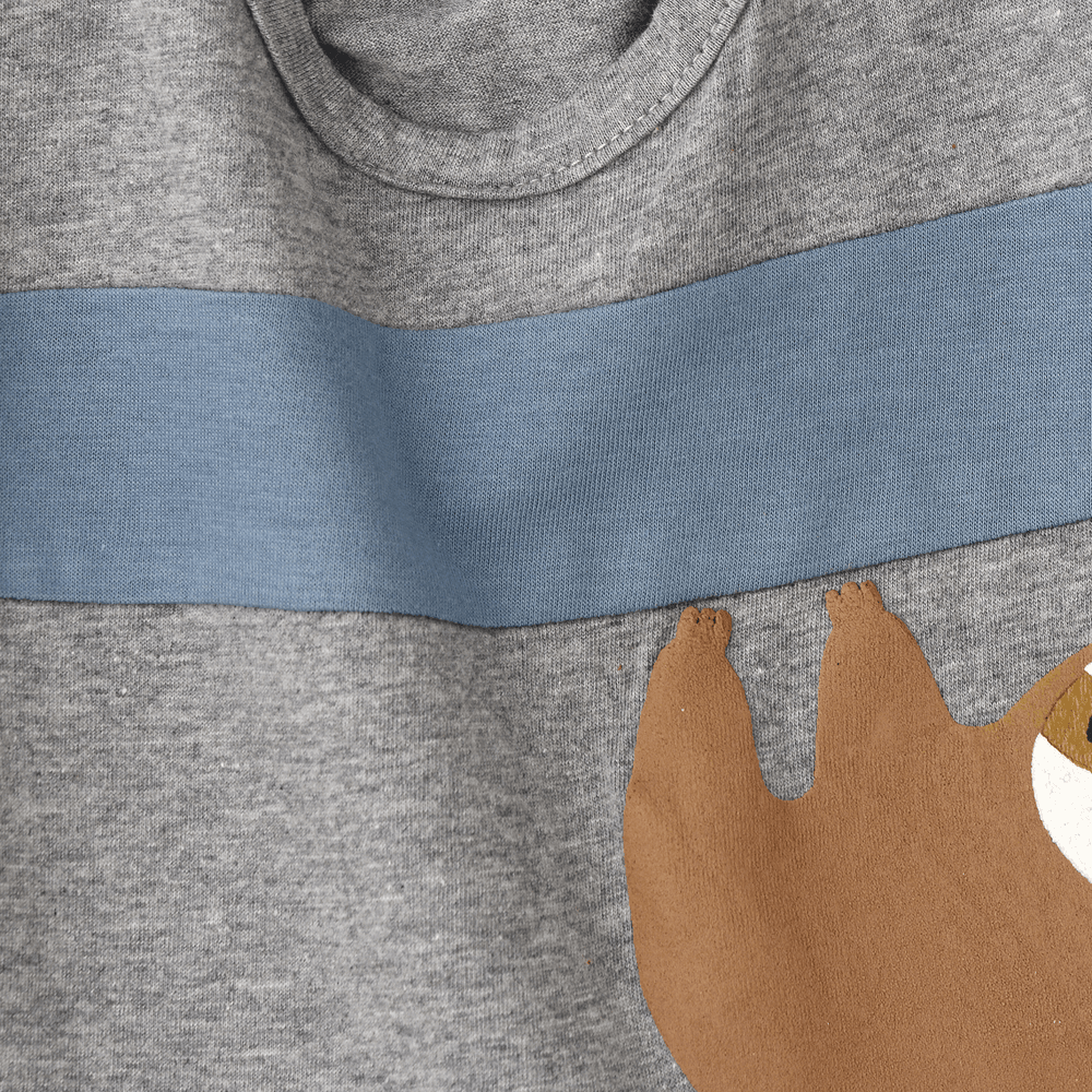 جام - تي شيرت جرافيكي قطني محبوك للأولاد الرضع - رمادي