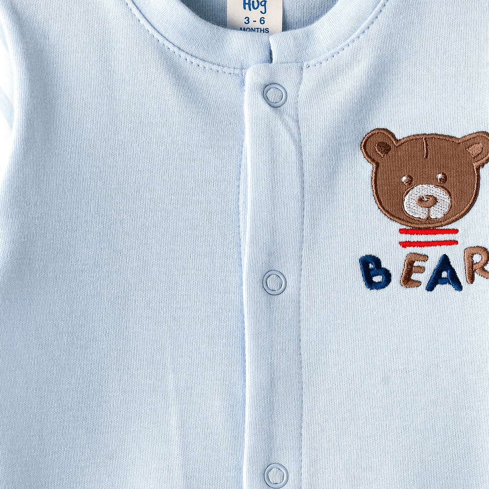 Tiny Hug - Baby Boy Bear Onesie - Blue