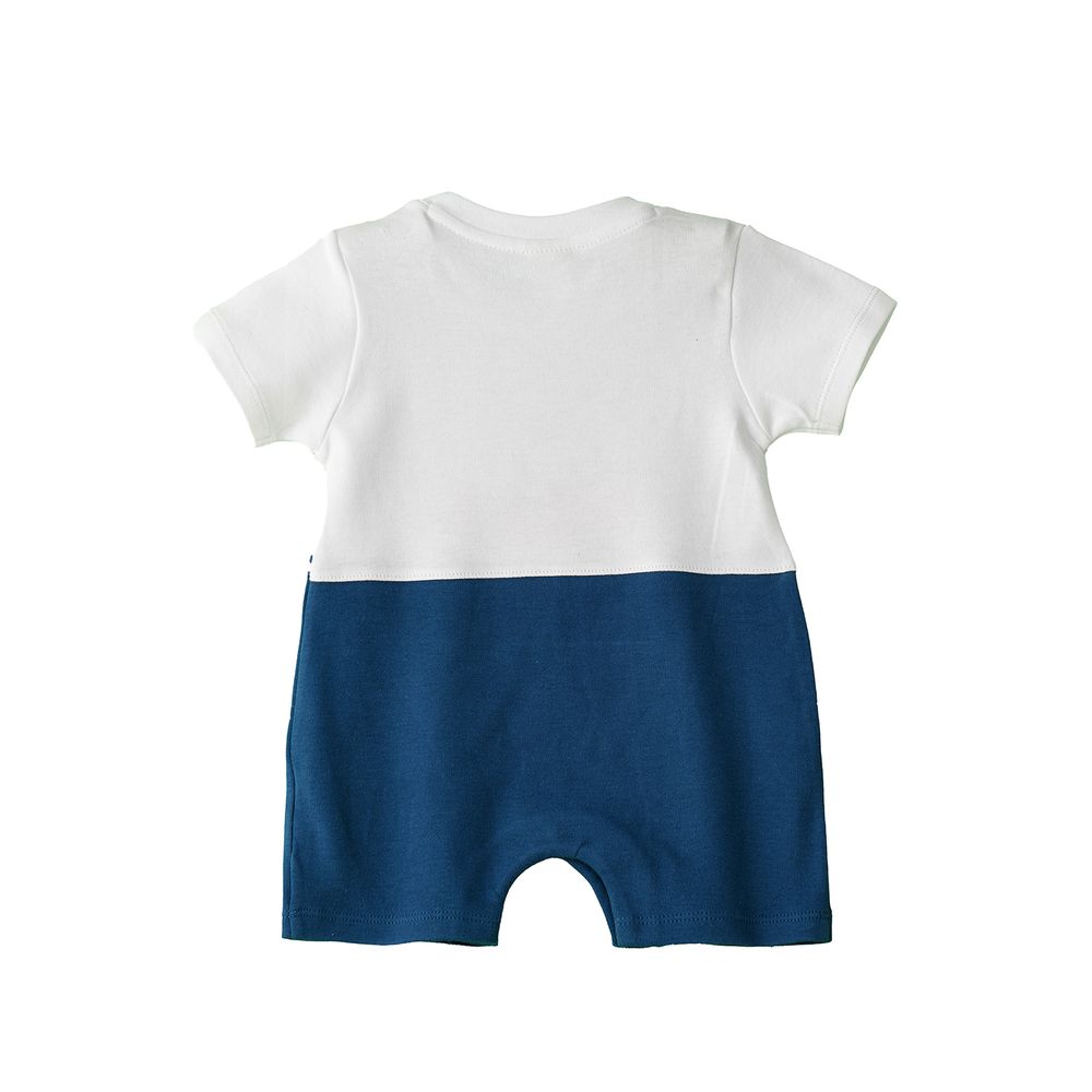 Tiny Hug - Baby Onesie For Boy Striped Sailor Bear - Blue