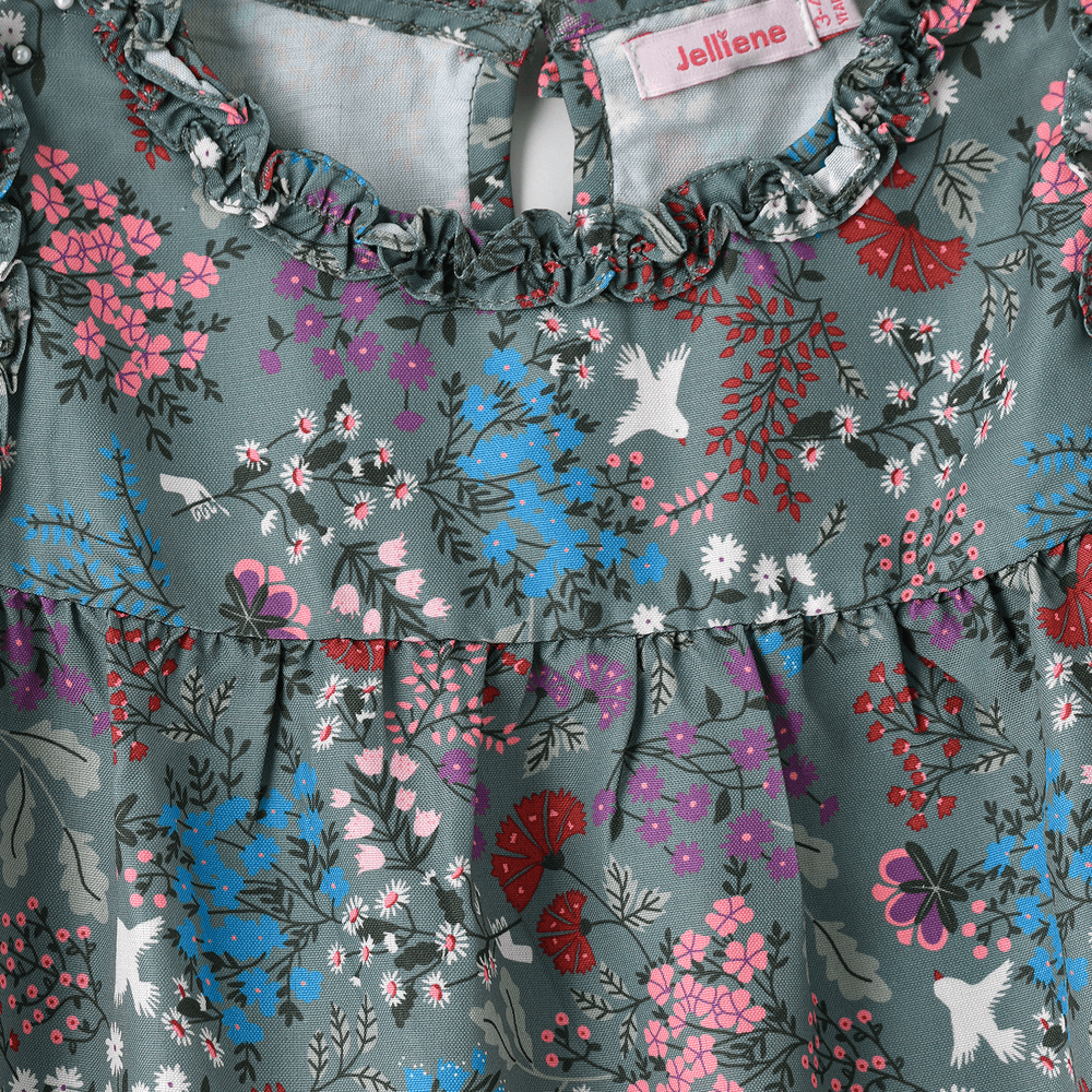 Jelliene - Girls' Breathable Viscose Woven Blouse - Green