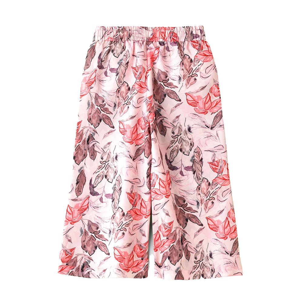 جيلين - كولوت بناتي مزين بالورود - وردي