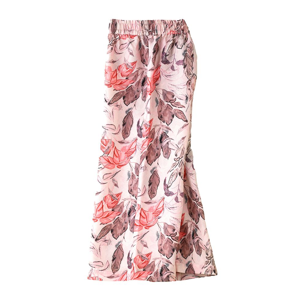 جيلين - كولوت بناتي مزين بالورود - وردي