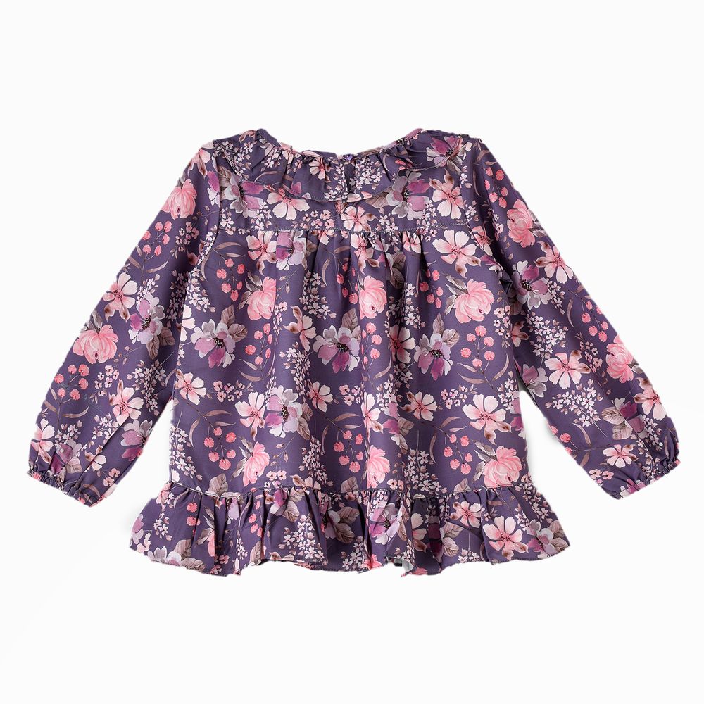 Jelliene - Girl's Breathable Viscose Woven Blouse - Purple