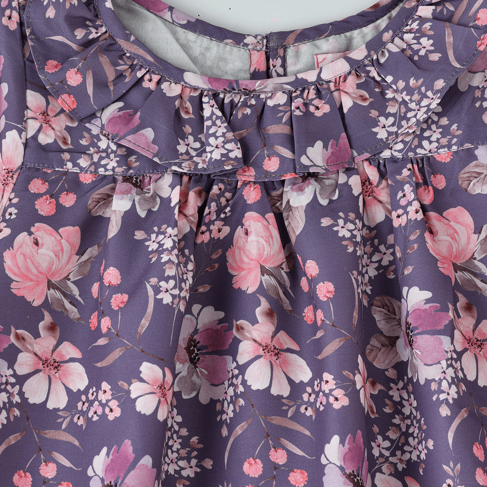 Jelliene - Girl's Breathable Viscose Woven Blouse - Purple