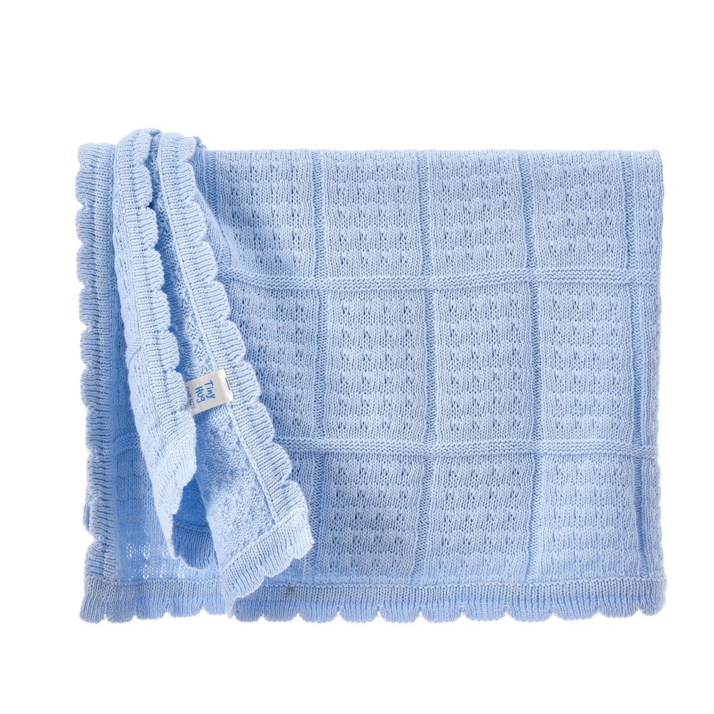 Tiny Hug - Newborn Baby Blanket - Blue