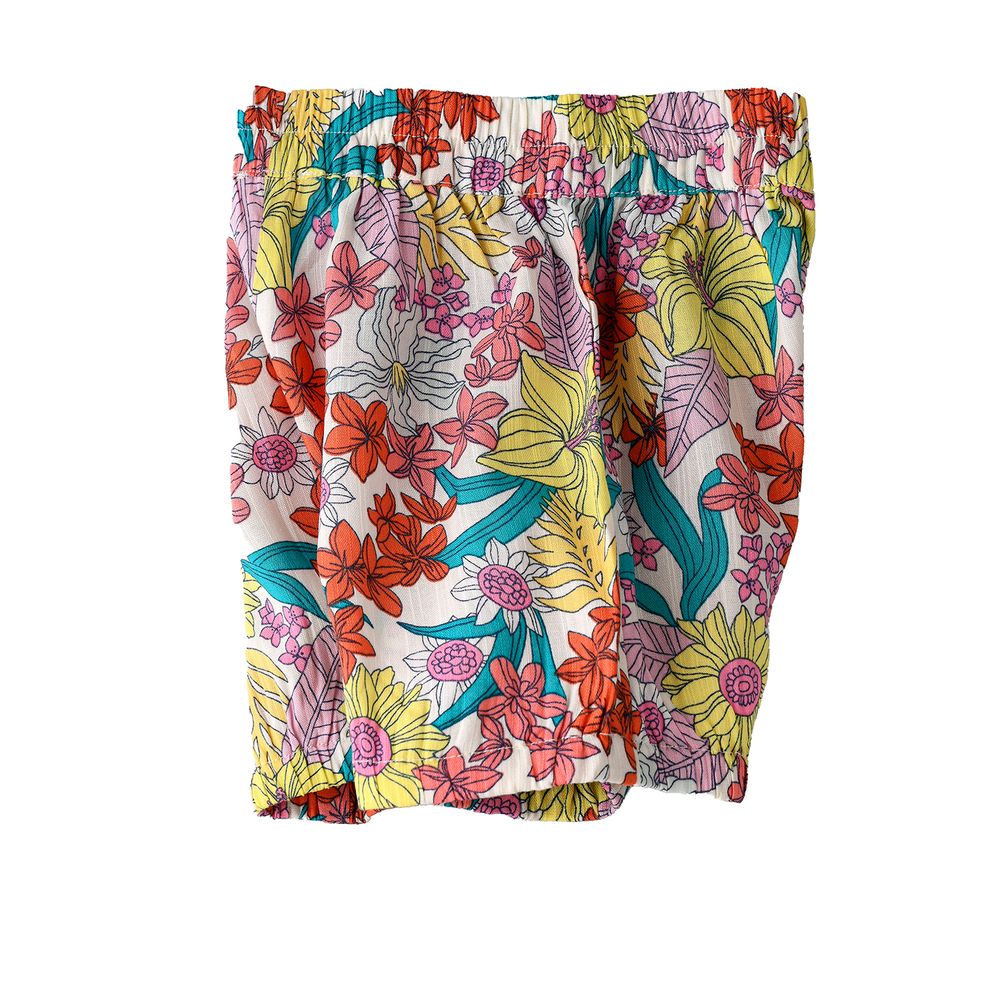 جيلين - شورت فيسكوز بناتي مزين بالورود - متعدد الألوان
