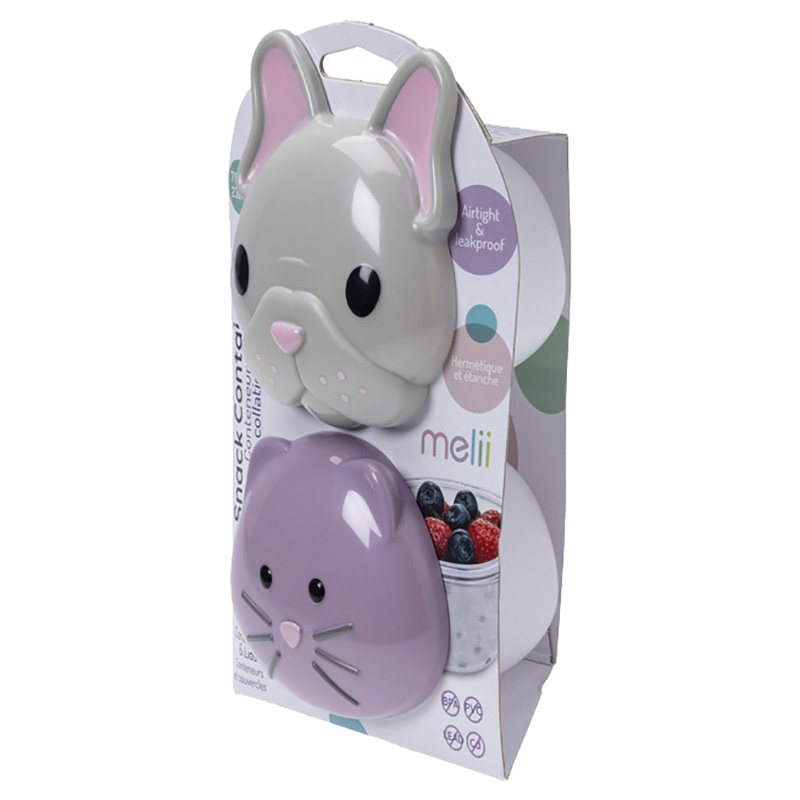 Melii - Snack Container - Bulldog & Cat - 2pcs