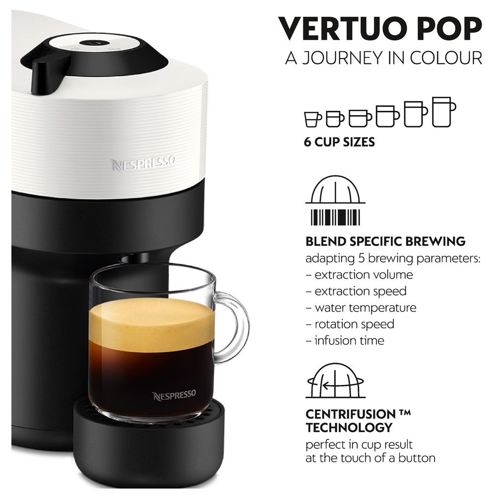 نيسبريسو - ماكينة قهوة فيرتو بوب - أبيض - 0.6 لتر - 1500 واط