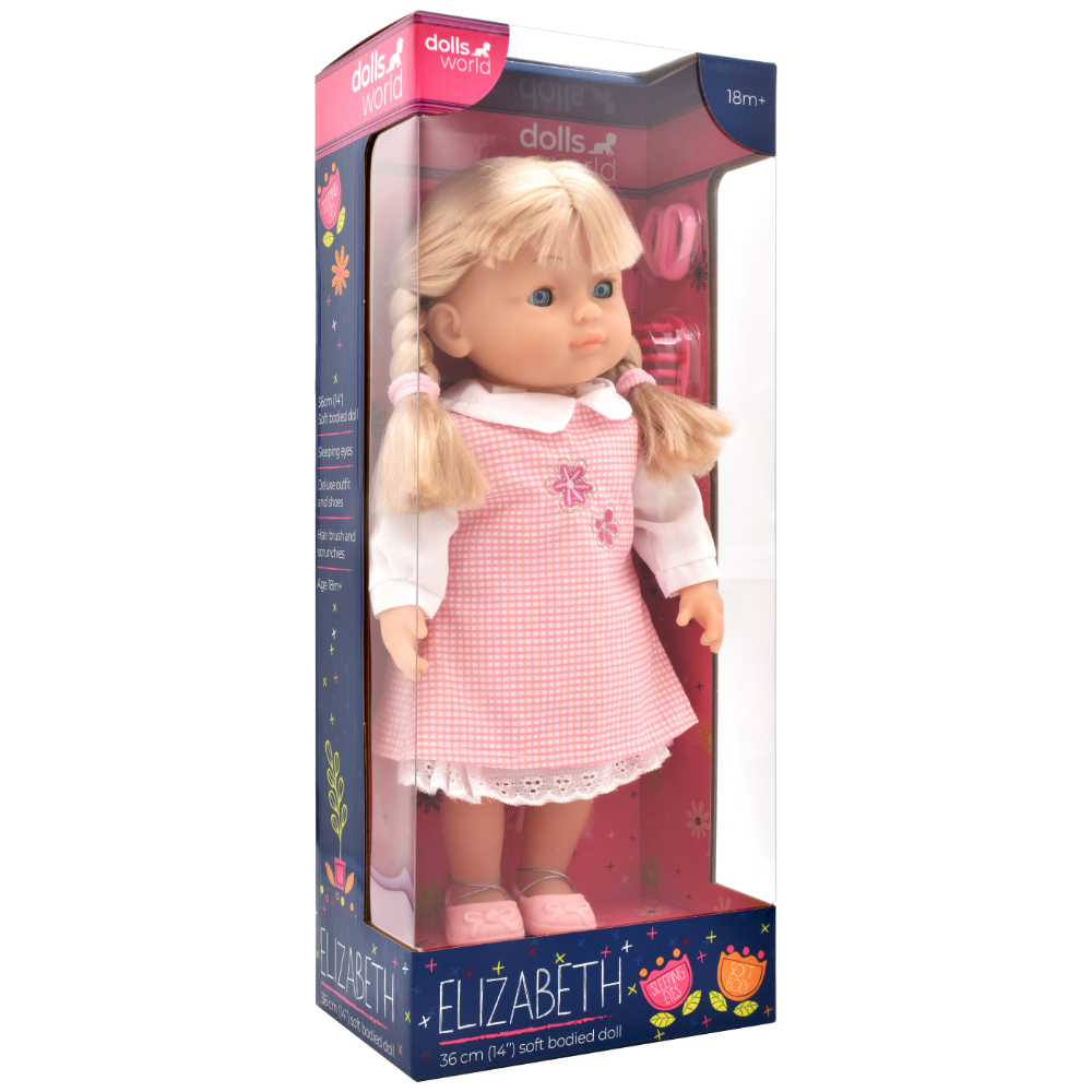 Dollsworld - Elizabeth Doll With Outfit And Hair Accessories - 14-Inch
