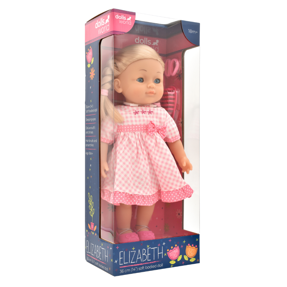Dollsworld - Elizabeth Doll With Outfit And Hair Accessories - Pink - 14-Inch