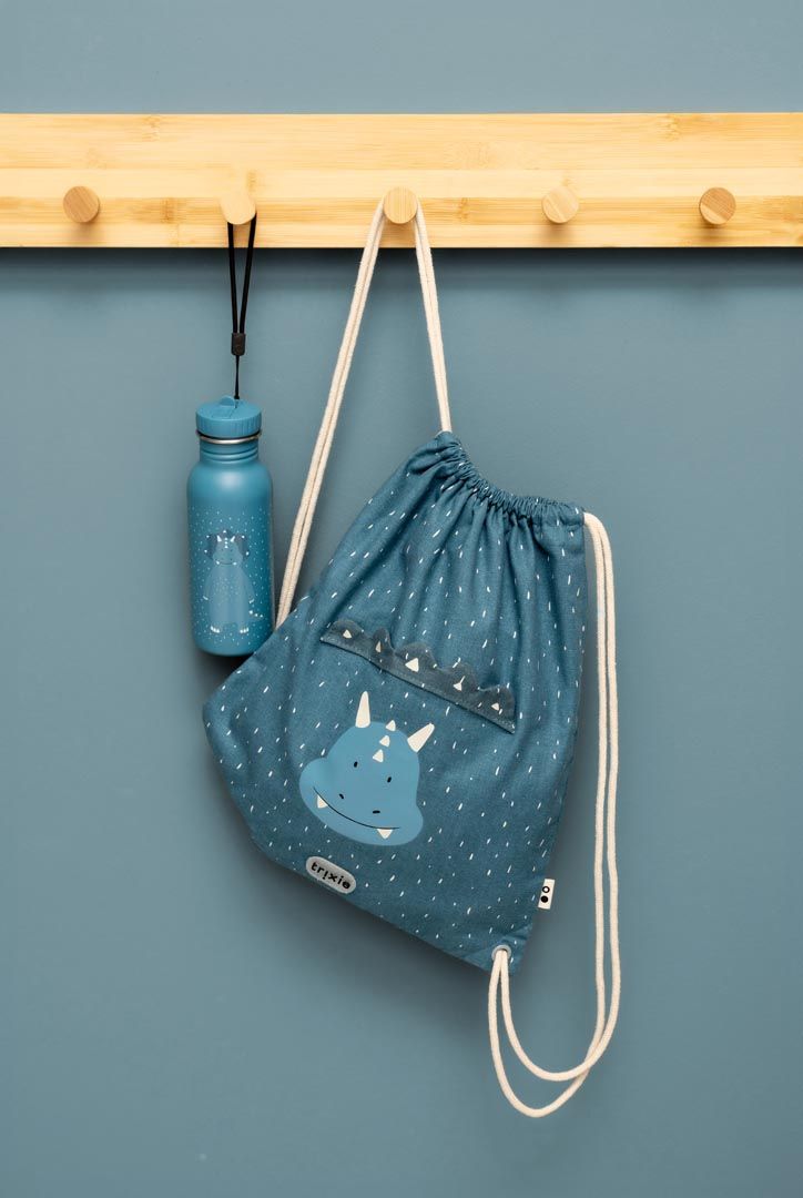Trixie - Mr. Triceratops Drawstring Bag - Blue