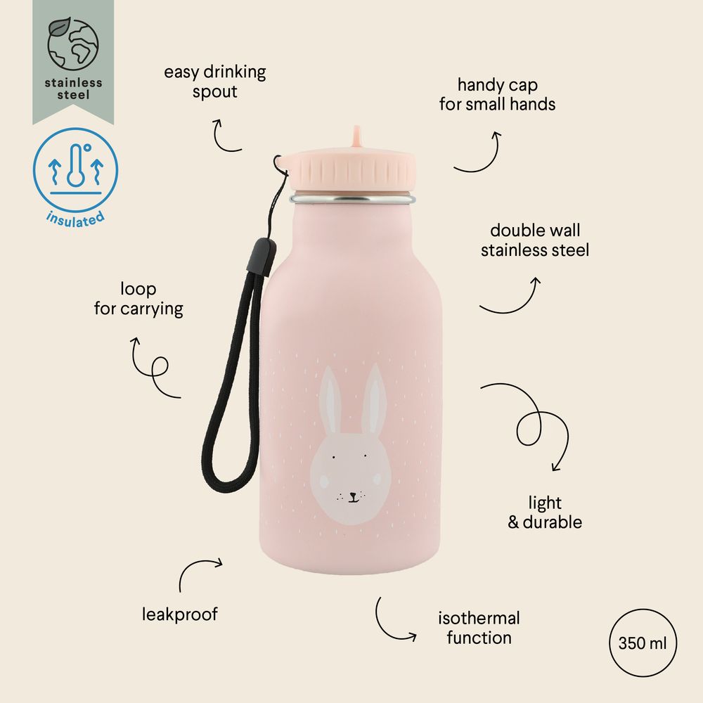 Trixie - Stainless Steel Water Bottle - Mrs. Rabbit - 350ml