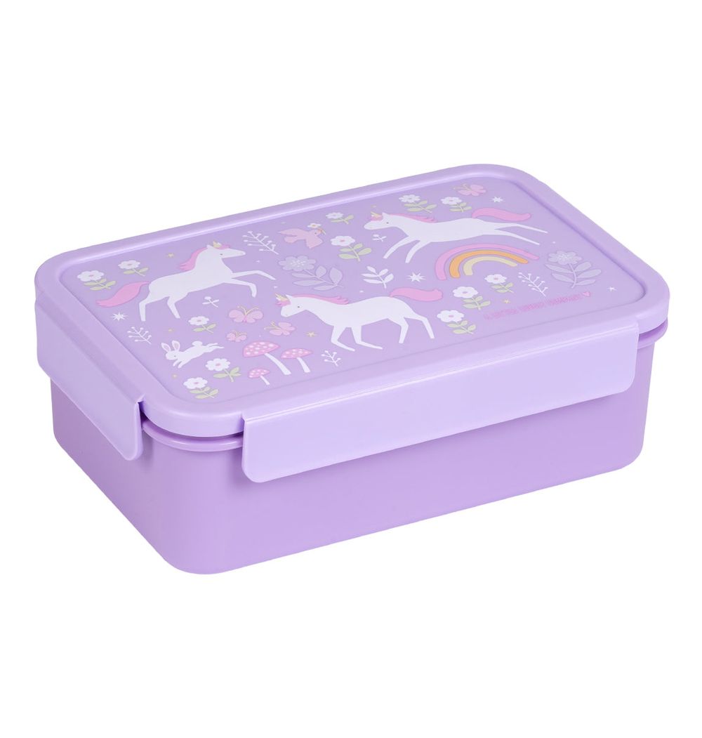 A Little Lovely Company - 3-Compartment Bento Lunch Box - Unicorn Dreams