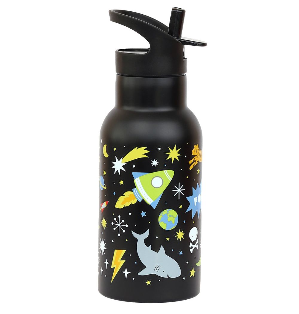 A Little Lovely Company - Stainless Steel Water Bottle - Galaxy - 350ml