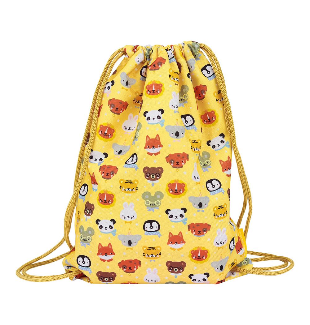 A little Lovely Company - Kids Drawstring Bag - Animal Friends - 16-Inch/41cm