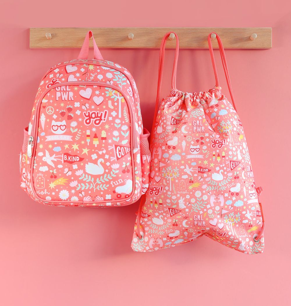 A little Lovely Company - Kids Drawstring Bag - Fun - 16-Inch/41cm