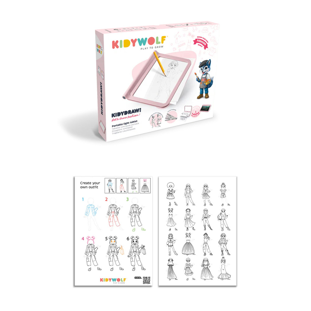 كيدي وولف - لوح رسم مضيء كيديدراو برو - لنتعلم رسم الأزياء
