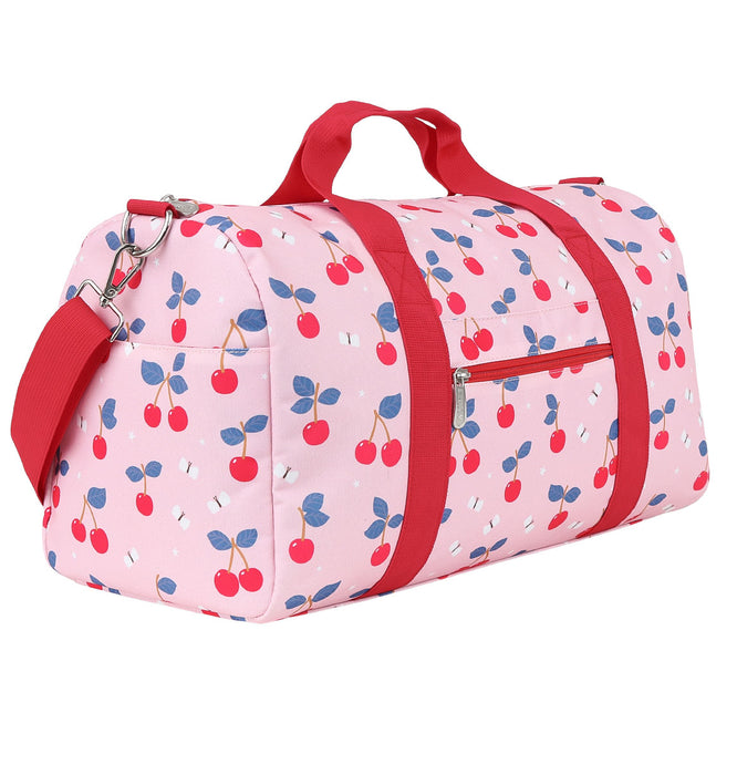 A little Lovely Company - Cherries Printed Travel Bag - Pink