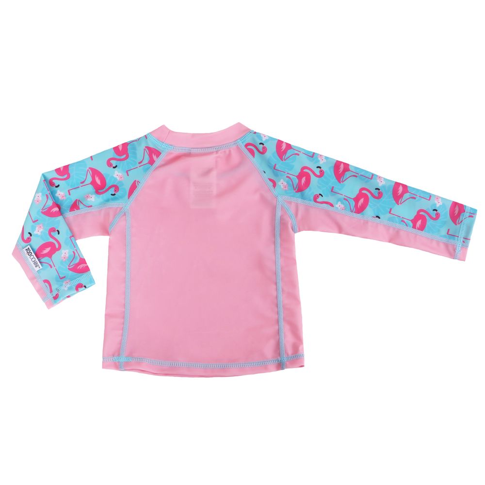 Zoocchini - Baby Rash Guard Long Sleeved Swim Top - Flamingo