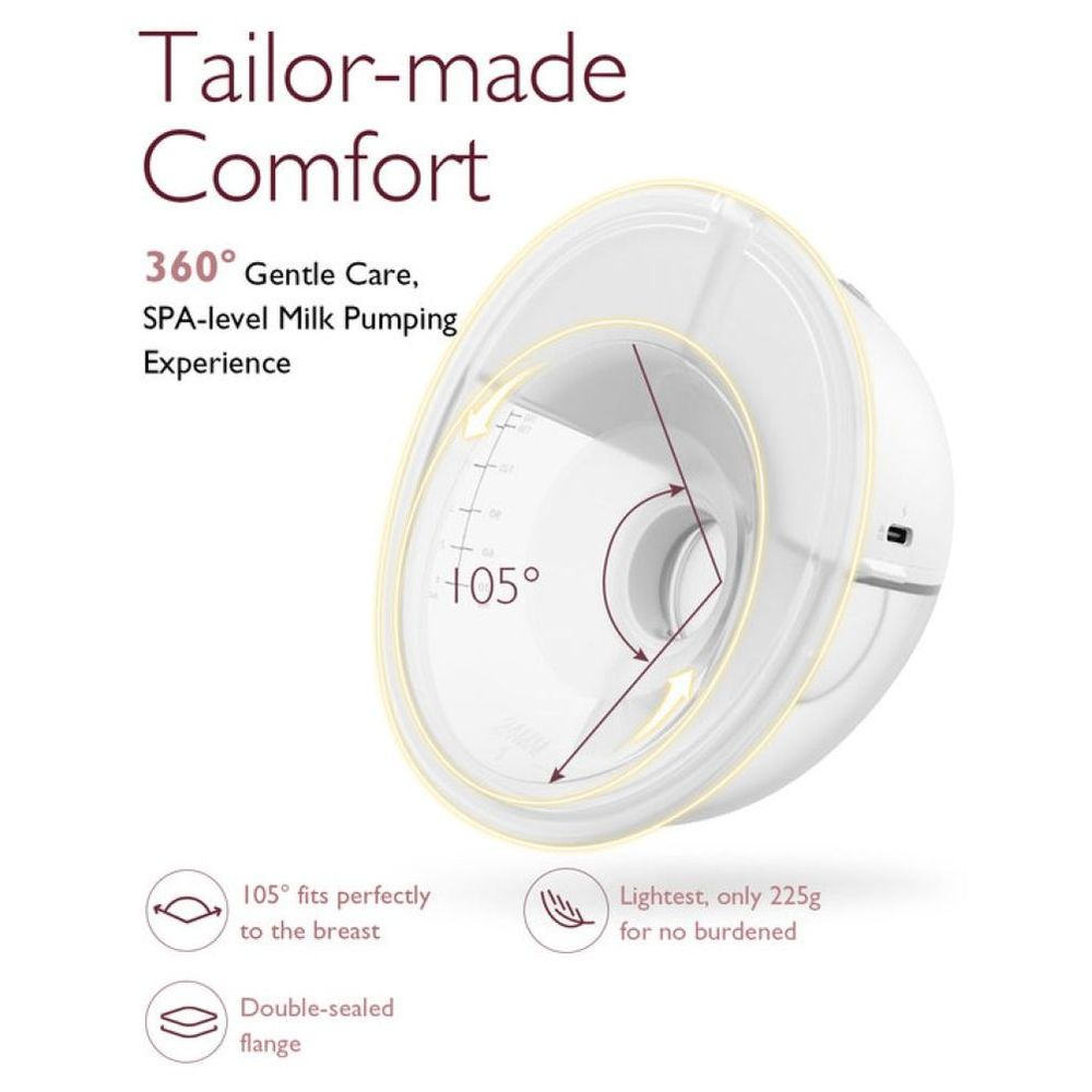 موم كوزي - مضخة ثدي كهربائية بدون استخدام اليدين M5 - رمادي - قطعتان