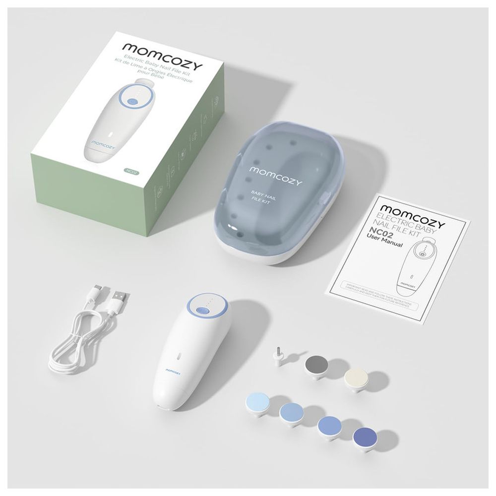 موم كوزي - مجموعة مبرد أظافر كهربائي للأطفال - أزرق
