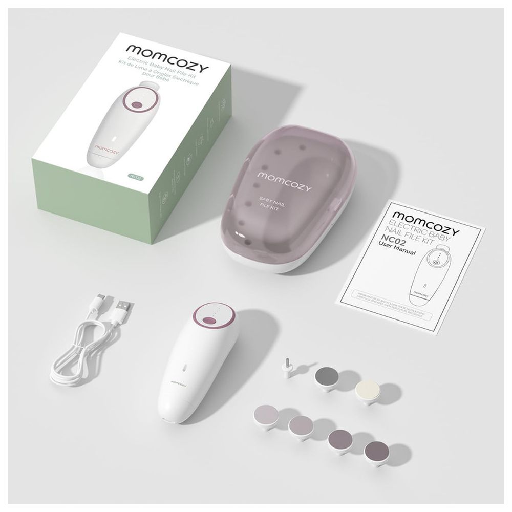 موم كوزي - مجموعة مبرد أظافر كهربائي للأطفال - زهري