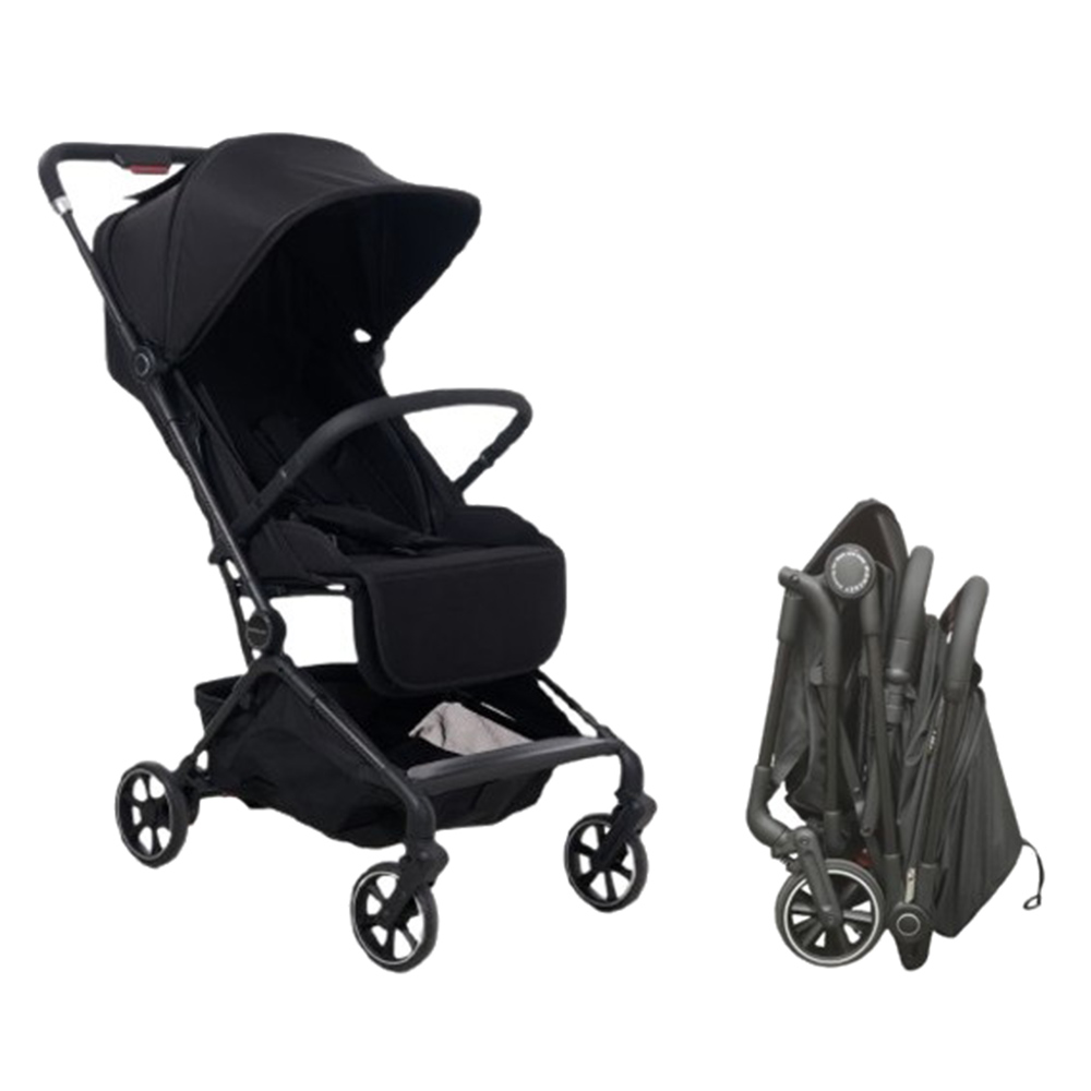 موم كوزي - عربة أطفال قابلة للطي بيد واحدة وبنقرة واحدة - أسود