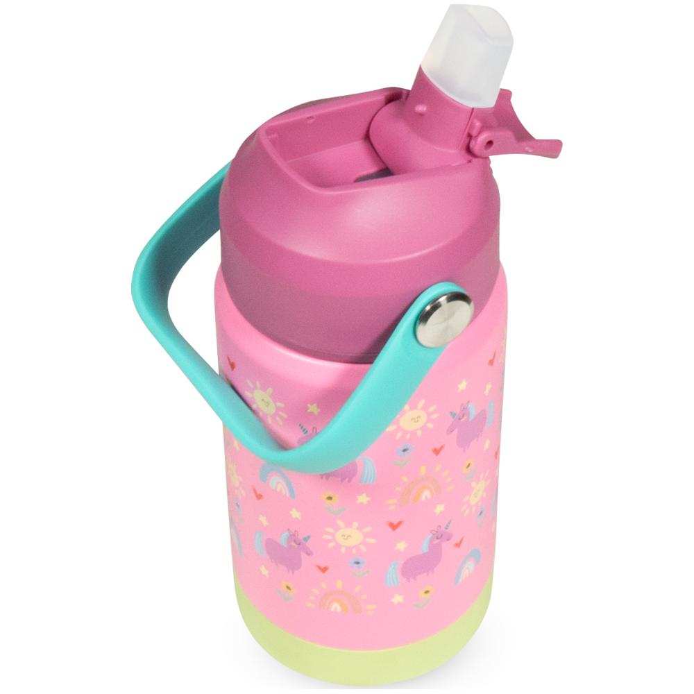 Waicee - Pink Unicorn 2.0 Water Bottle With Handle - 350ml - Pink