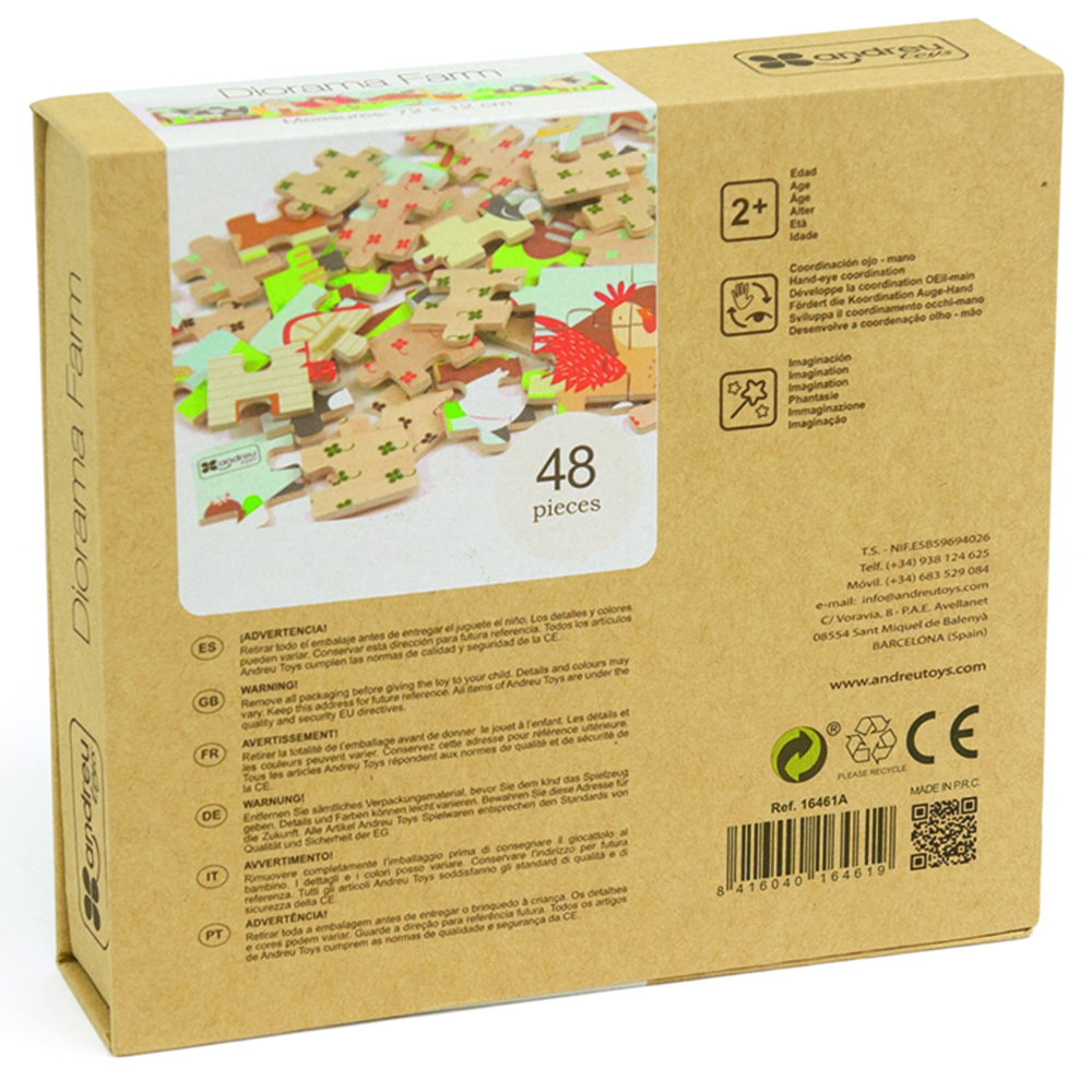 Andreu Toys - 4 Puzzles Diorama Farm - 48pcs