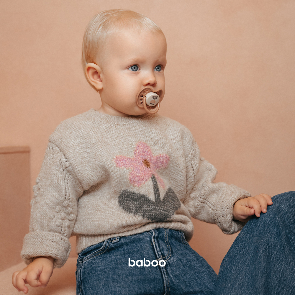 Baboo - Silicone Symmetrical Baby Pacifier With Sterilizer Box - Au Naturale - +0m - 2pcs