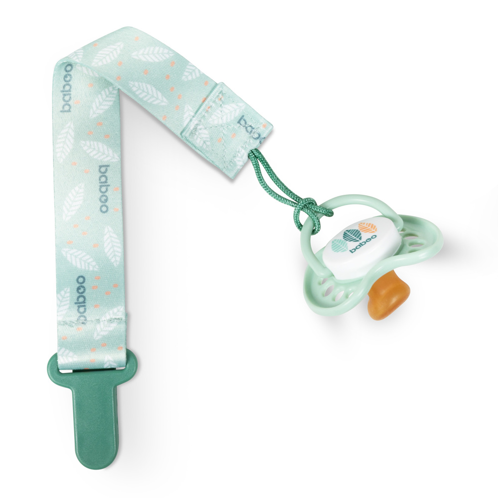Baboo - Baby Pacifier Clip - Peachy Keen