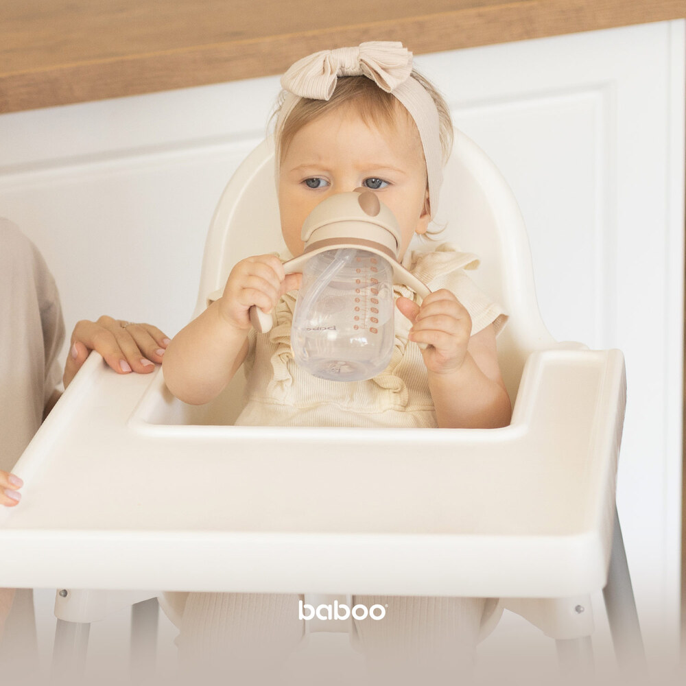 Baboo - Sippy Cup With Silicone Straw - Au Naturale - 260ml - 9m+
