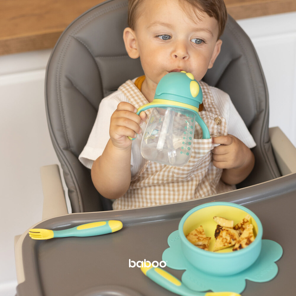 Baboo - Sippy Cup With Silicone Straw - Lagoon Fiesta - 260ml - 9m+