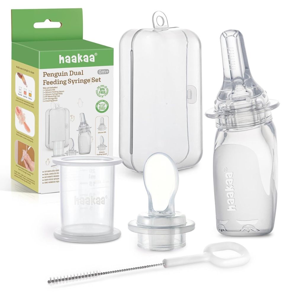 Haakaa - Penguin Dual Feeding Syringe Set - 5pcs