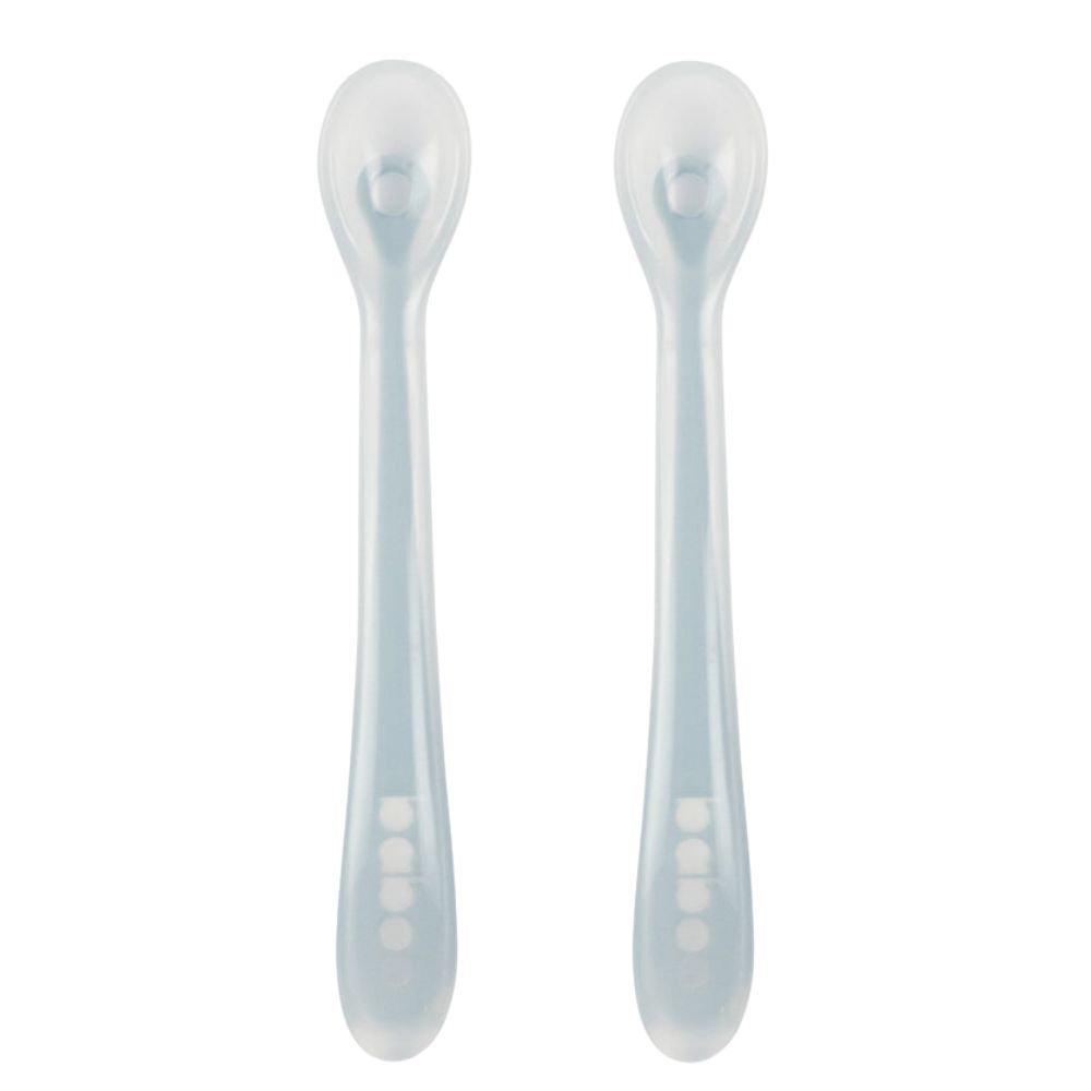 Baboo - Silicone Spoon - Blue - Pack Of 2