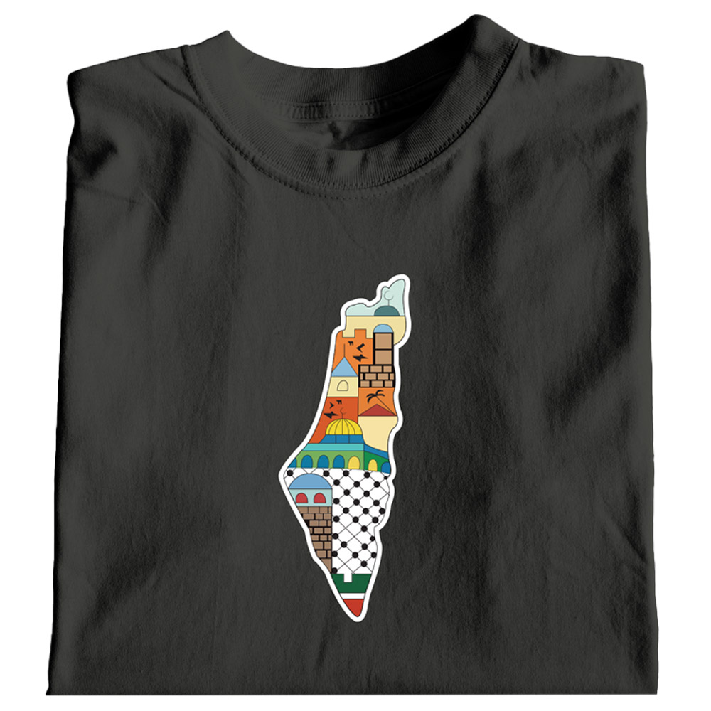 Twinkle Hands - Adult Palestine T-Shirt - Map
