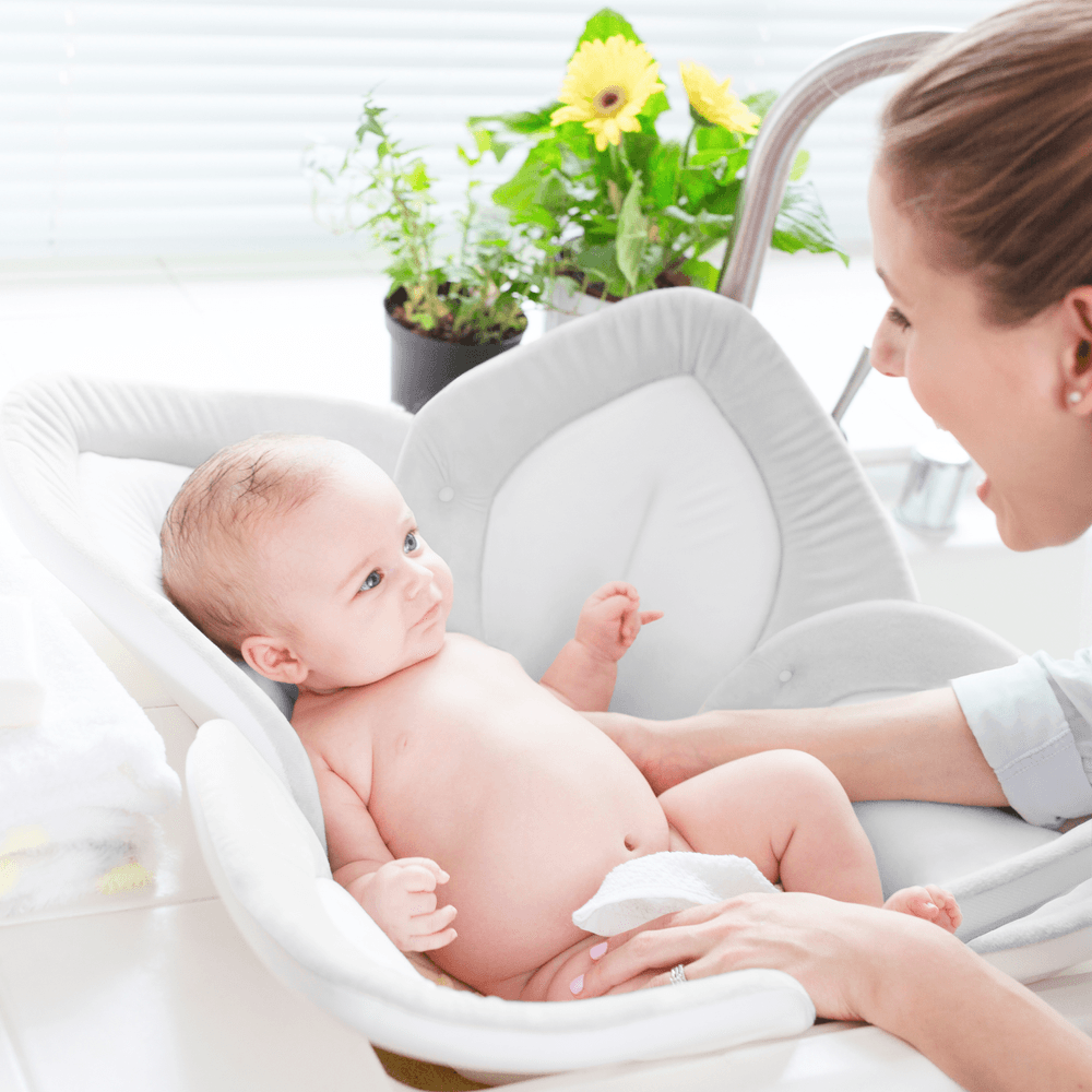 Blooming Bath - Baby Bath Lotus With Snaps - Grey/White/Yellow