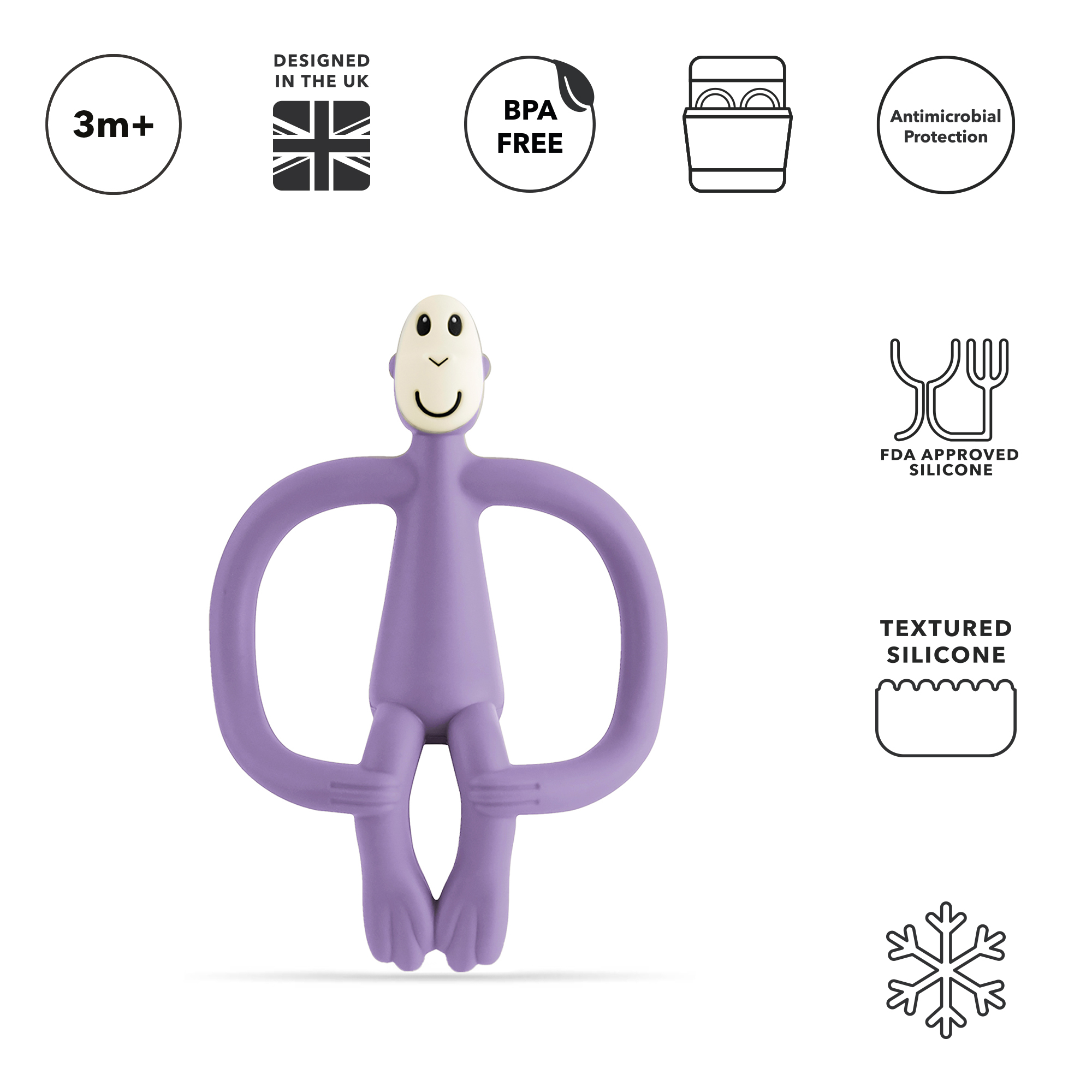 Matchstick Monkey - Original Teether - Purple