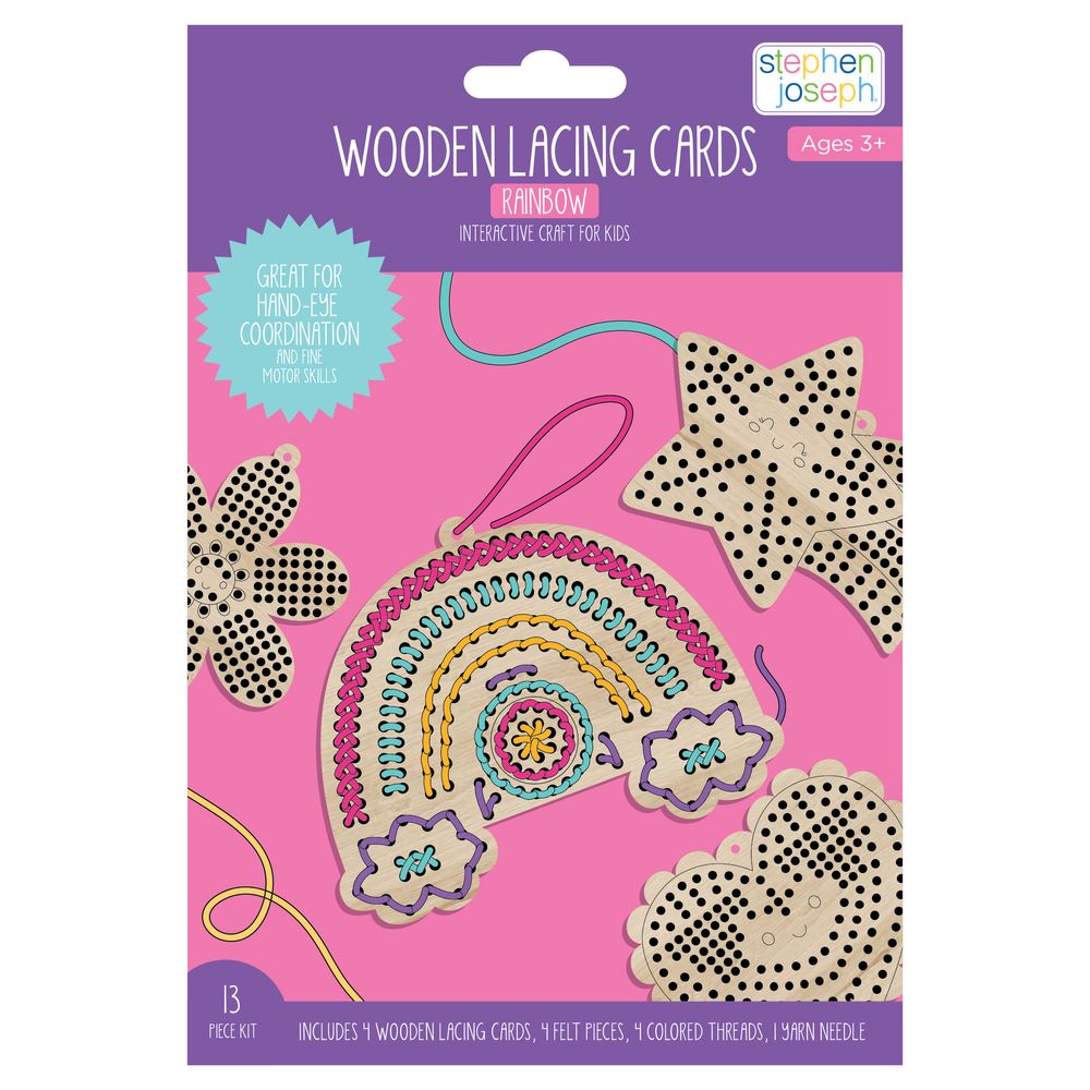 Stephen Joseph - Wooden Lacing Card - Rainbow