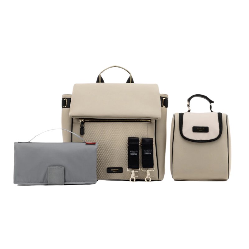 Storksak - St. James Diaper Bag With Changing Mat & Bottle Storage - Taupe