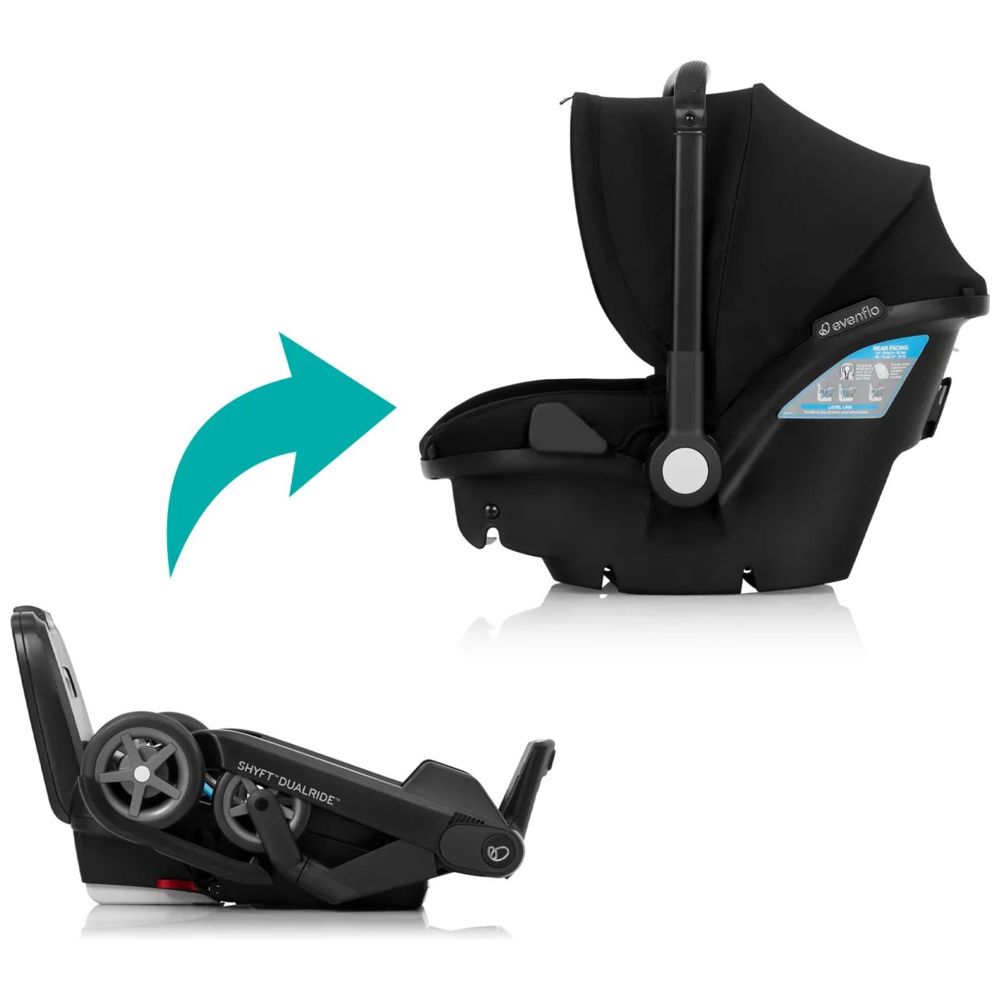 Evenflo - Shyft Dualride Infant Car Seat And Stroller - Beaufort Black
