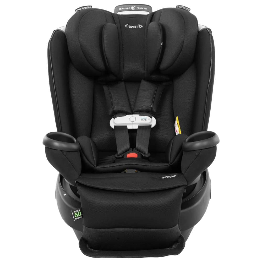 Evenflo - All-In-one Gold Revolve360 Extend Rotational Car Seat With Sensorsafe - Onyx Black