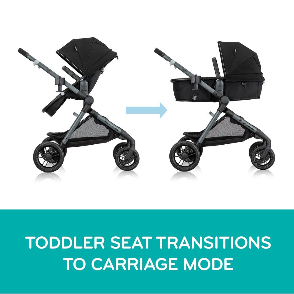 Evenflo - Pivot Xpand Modular Travel System With Litemax Infant Car Seat - Ayrshire Black