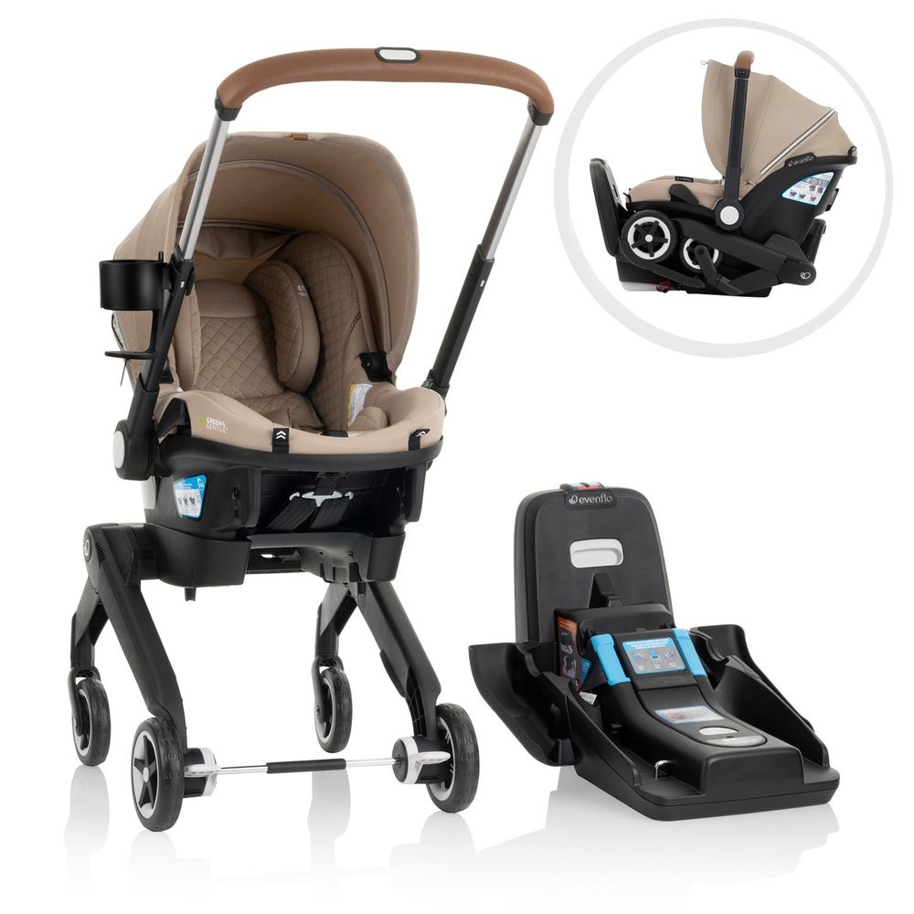 Evenflo - Shyft Dualride Infant Car Seat Stroller Combo W Carryall Storage - Topaz