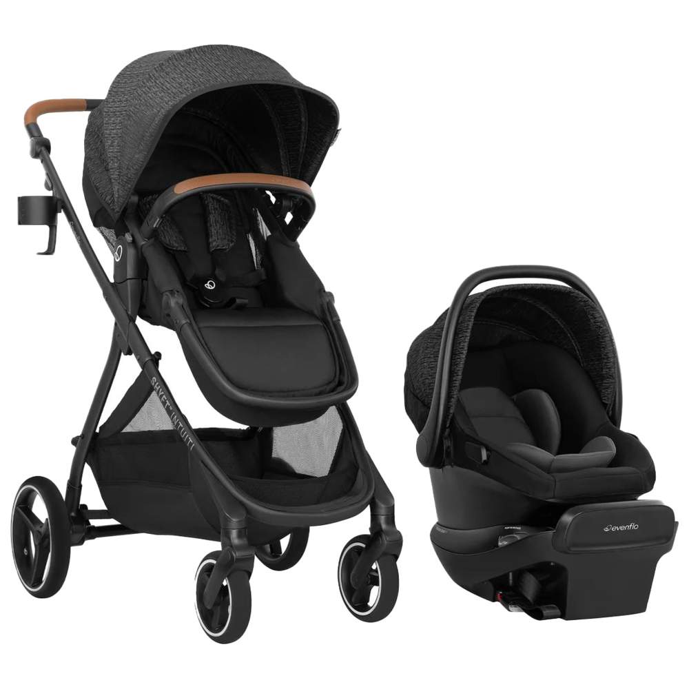 Evenflo - Shyft Intuiti Travel System With Revolve180 Litemax Nxt Rotational Infant Car Seat - Black Shale