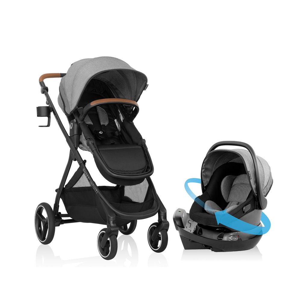 Evenflo - Shyft Intuiti Travel System With Rotational Infant Car Seat - Fossil Gray