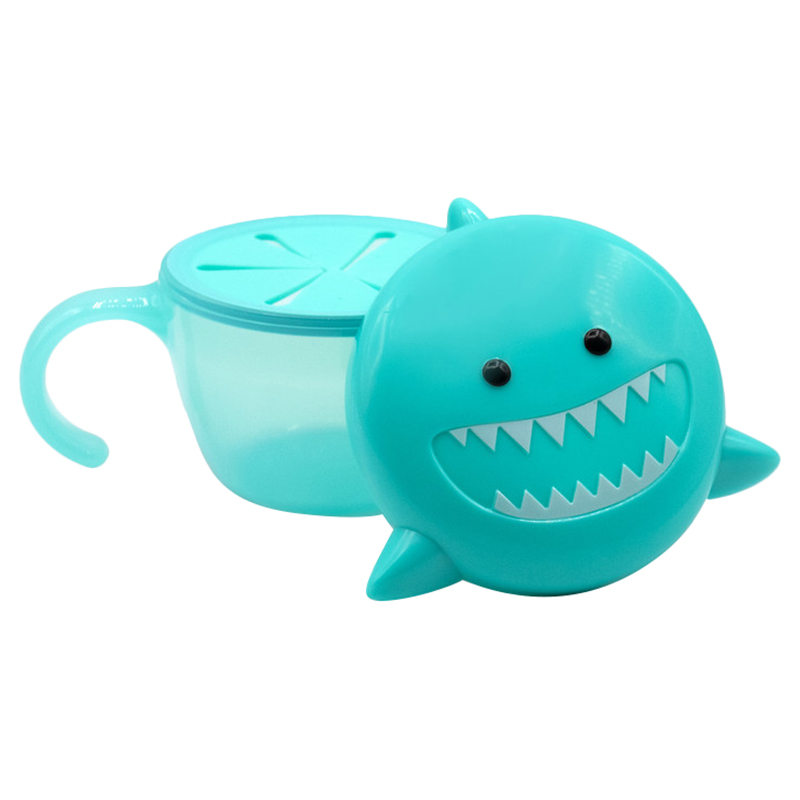 ميلي - حافظة وجبات خفيفة مع فتحات أصابع - سمكة قرش أزرق